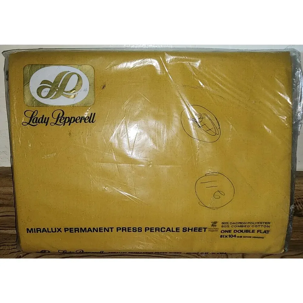 Vintage Lady Pepperell Miralux Permanent Press Percale Flat Sheet Double 81x104